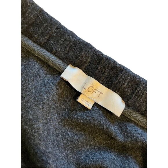 LOFT boxy cut charcoal gray and black wide neck sweater - XL - Picture 5 of 8